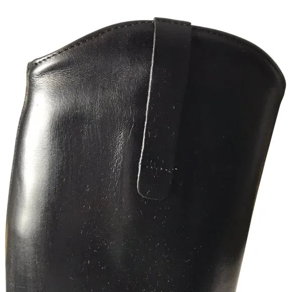 Konigs Vintage German Long Dressage Riding Field Boots Black Leather US 7.5
