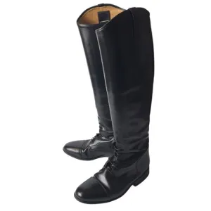 Konigs Vintage German Long Dressage Riding Field Boots Black Leather US 7.5