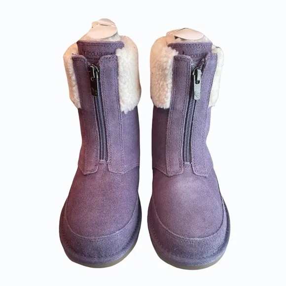 Koolaburra by UGG Girls Purple Suede Zip Up Boots Size 1‎ Youth Brand New