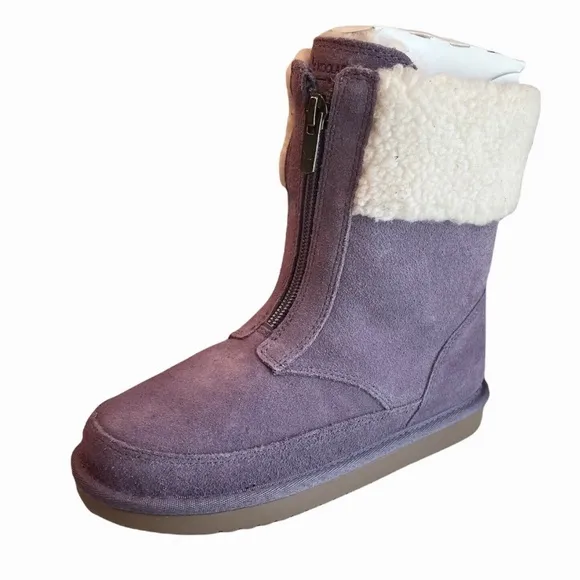 Koolaburra by UGG Girls Purple Suede Zip Up Boots Size 1‎ Youth Brand New