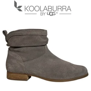 KOOLABURRA BY UGG LORELEI  TAUPE SUEDE SLOUCHY ANKLE BOOTS BOOTIES