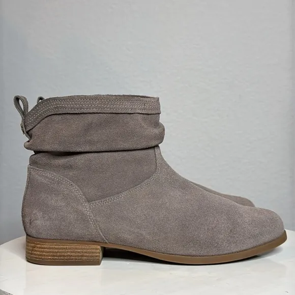 KOOLABURRA BY UGG LORELEI  TAUPE SUEDE SLOUCHY ANKLE BOOTS BOOTIES