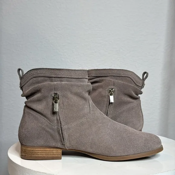 KOOLABURRA BY UGG LORELEI  TAUPE SUEDE SLOUCHY ANKLE BOOTS BOOTIES