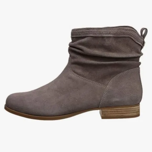 KOOLABURRA BY UGG LORELEI  TAUPE SUEDE SLOUCHY ANKLE BOOTS BOOTIES
