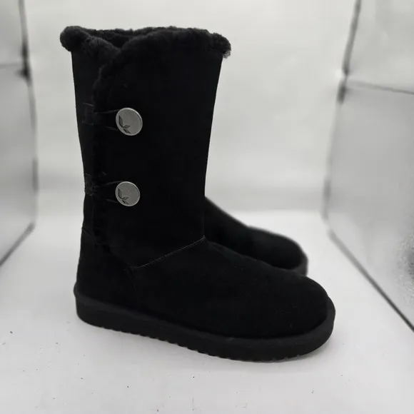Koolaburra by UGG Size 9 Women's Kinslei Tall Suede Black Faux Fur Boots Size 9