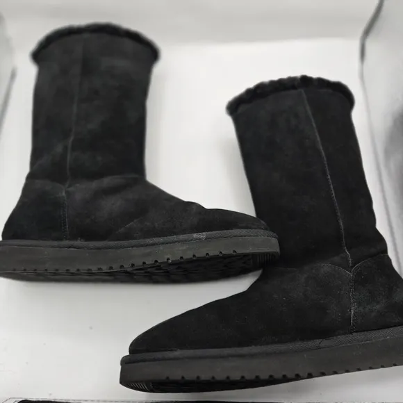 Koolaburra by UGG Size 9 Women's Kinslei Tall Suede Black Faux Fur Boots Size 9