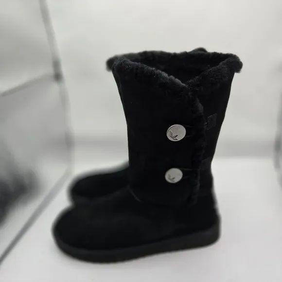 Koolaburra by UGG Size 9 Women's Kinslei Tall Suede Black Faux Fur Boots Size 9
