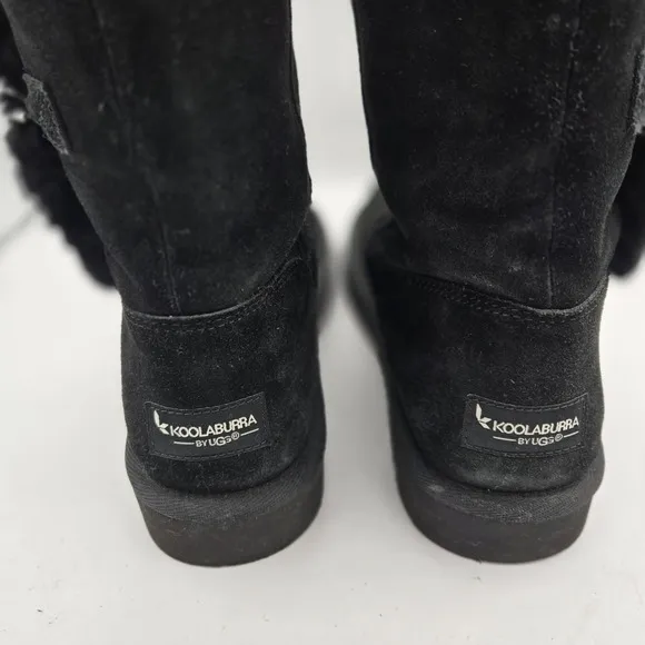 Koolaburra by UGG Size 9 Women's Kinslei Tall Suede Black Faux Fur Boots Size 9