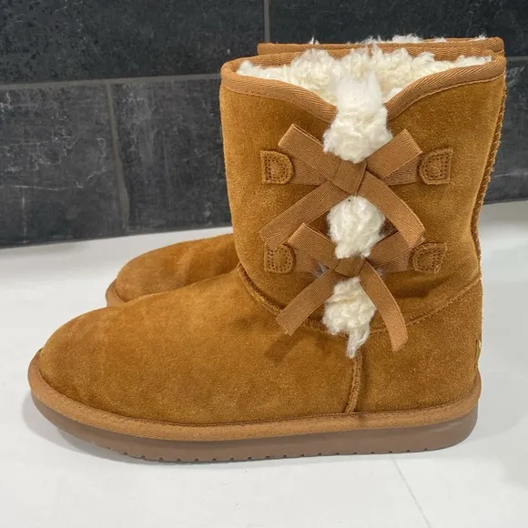 Koolaburra By UGG Victoria Chestnut Bows Short Winter‎ Boots