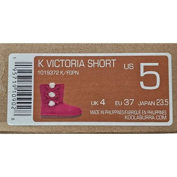 Koolaburra By UGG Victoria Short Pink Faux Suede &amp; Fur Big Girl's Boots Size 5