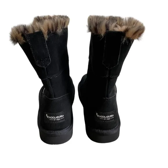 Koolaburra  by Ugg Women’s Aribel Black Leopard Suede Short Winter Boots Size 6