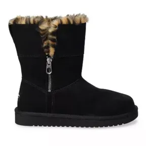 Koolaburra  by Ugg Women’s Aribel Black Leopard Suede Short Winter Boots Size 6