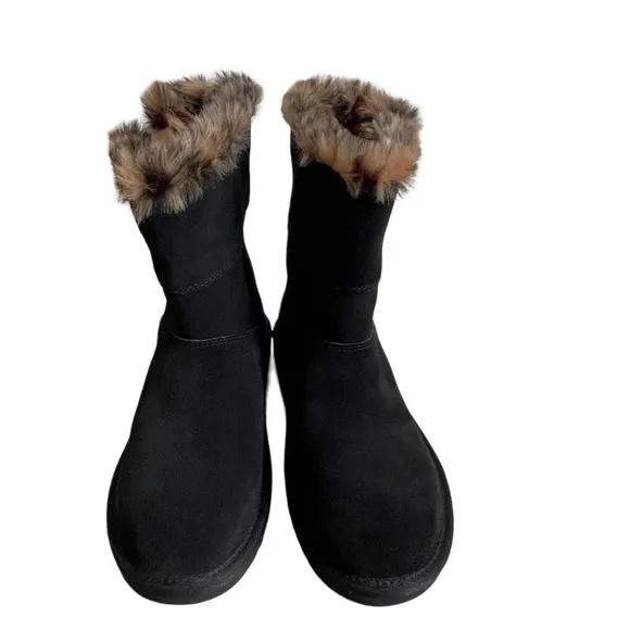 Koolaburra  by Ugg Women’s Aribel Black Leopard Suede Short Winter Boots Size 6