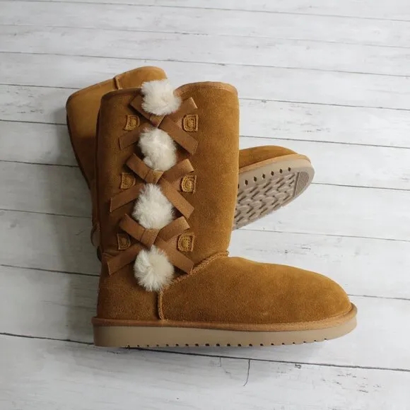 Koolaburra by Ugg Women's Tall Boots Size 10 Chestnut Brown Sherpa Lined