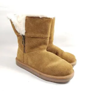 Koolaburra Girls Size 3 Aribel Short Brown Suede Winter Boots