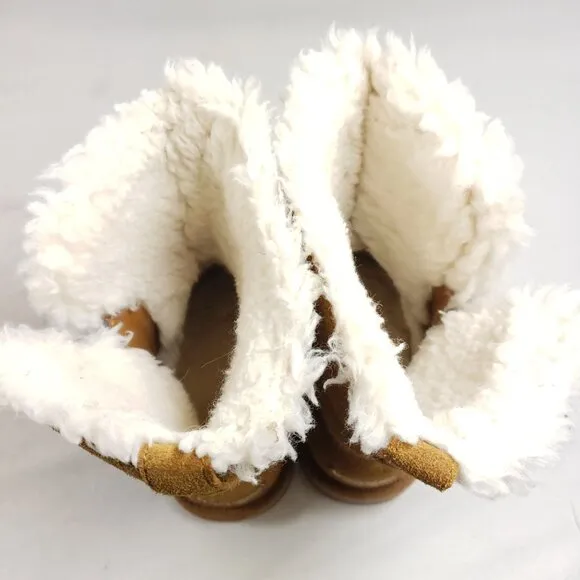 Koolaburra Girls Size 3 Aribel Short Brown Suede Winter Boots