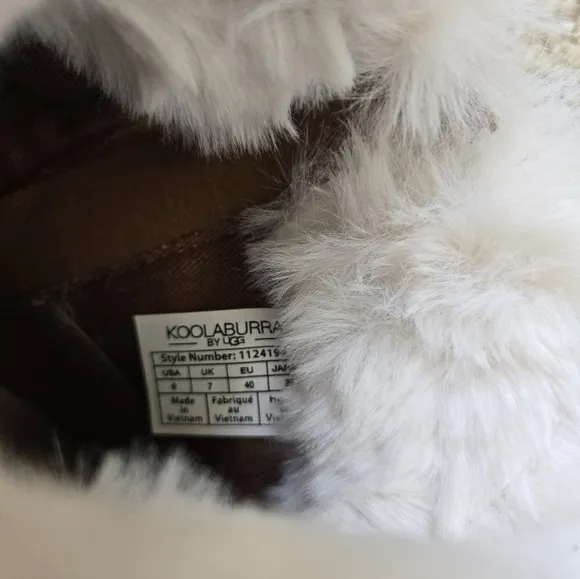 Koolaburra UGG Tan Suede Faux Fur Wedge Ankle Boots Womens 9