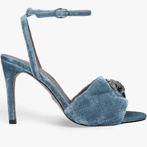 Kurt Geiger Kensington London Rainbow Eagle Teal Quilted Stylish High Heels EU
