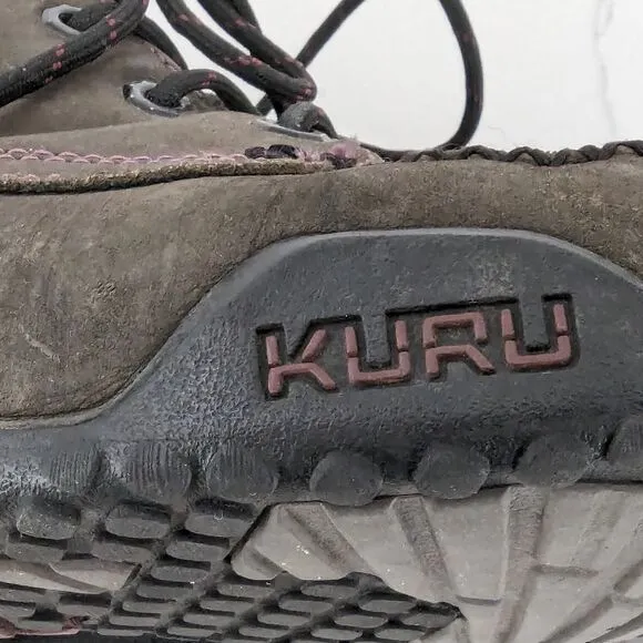 Kuru Quest Women's Hiking Gray leather lace up Boots Mocasine arch support sz 9