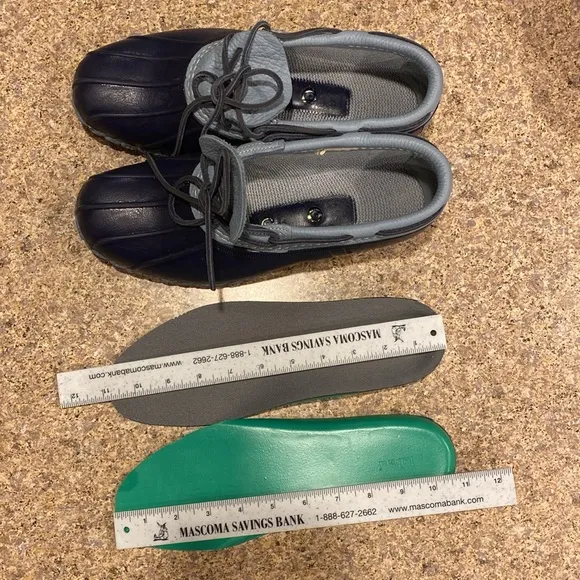 L. L. Bean Blue Leather and Rubber Moccasins Short Boots FM Rain Duck Boots