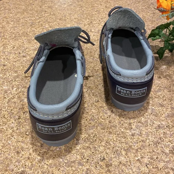 L. L. Bean Blue Leather and Rubber Moccasins Short Boots FM Rain Duck Boots