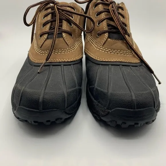 L L. Bean Men's Brown and Black Lace Up Outdoor Low Ankle Boots Size 8 EUC