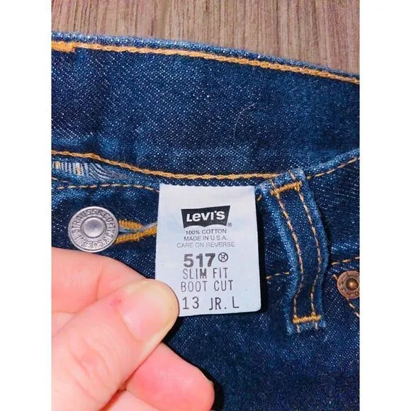 L1 vintage levis womens jean bootcut flare 517 size 6 8 USA long high waist