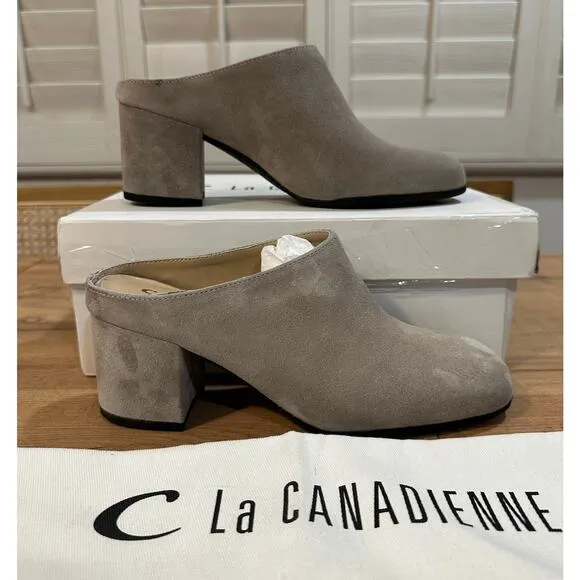 La Canadienne Jasmine Clogs Pebble Suede Upper Size 8 NIB Waterproof