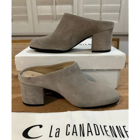 La Canadienne Jasmine Clogs Pebble Suede Upper Size 8 NIB Waterproof