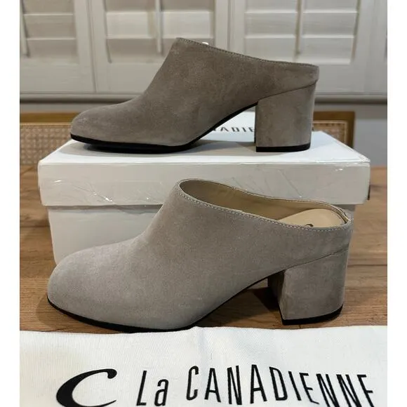 La Canadienne Jasmine Clogs Pebble Suede Upper Size 8 NIB Waterproof