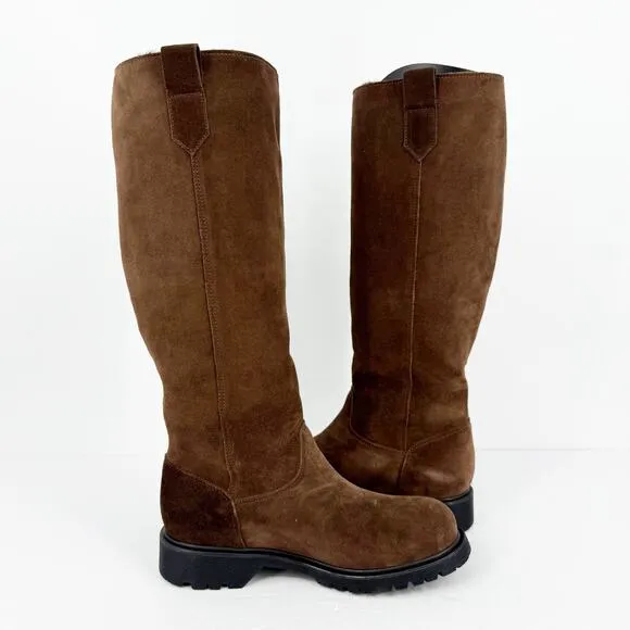 La Canadienne Womens Hollie Tall Boots US 7 M Brown Suede Wool Lined NWOB