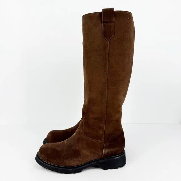 La Canadienne Womens Hollie Tall Boots US 7 M Brown Suede Wool Lined NWOB
