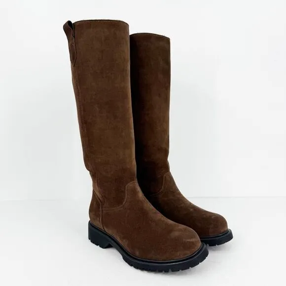 La Canadienne Womens Hollie Tall Boots US 7 M Brown Suede Wool Lined NWOB