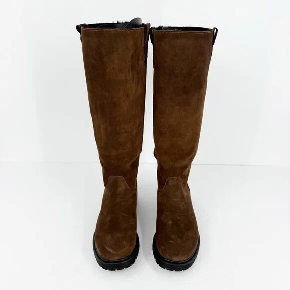 La Canadienne Womens Hollie Tall Boots US 7 M Brown Suede Wool Lined NWOB
