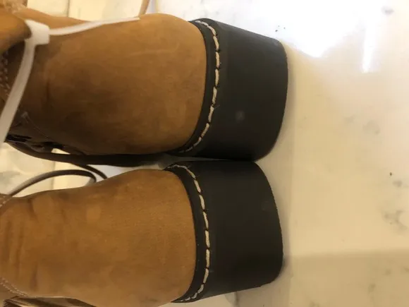 LaCanadienne Womens Winter Boots Size 8.5M Brown Suede Lace Up Faux Fur