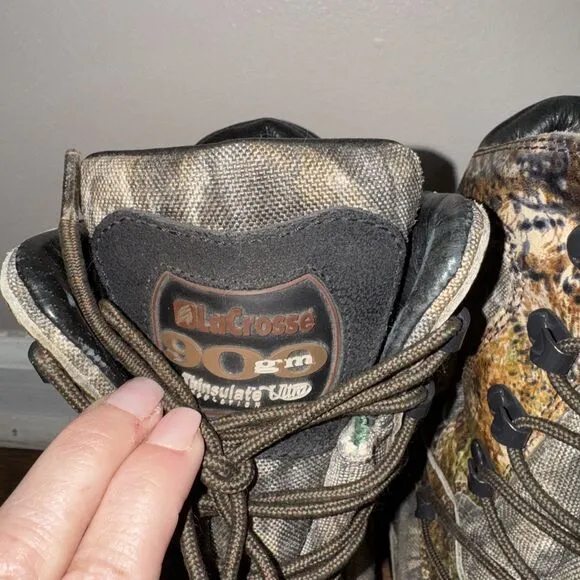 Lacrosse Camo Hunting Boots Mens size 10Insulated Thinsulate Ultra 900 gram Camo
