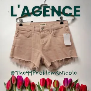 L'AGENCE Audrey Mid Rise Pink Jean Short
