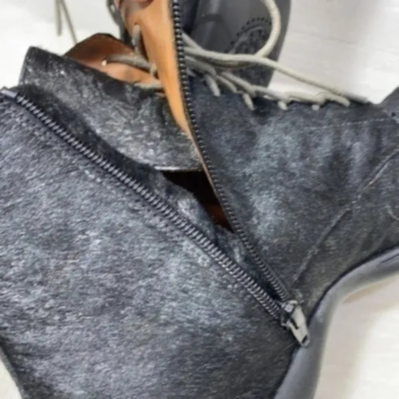 L'AMOUR DES PIEDS Adelvina Calf Hair Boot Sneaker Black Leather size 10M