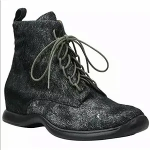 L'AMOUR DES PIEDS Adelvina Calf Hair Boot Sneaker Black Leather size 10M