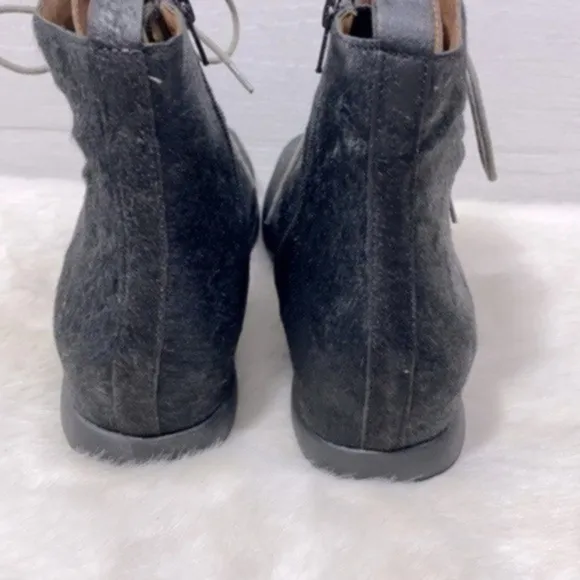 L'AMOUR DES PIEDS Adelvina Calf Hair Boot Sneaker Black Leather size 10M