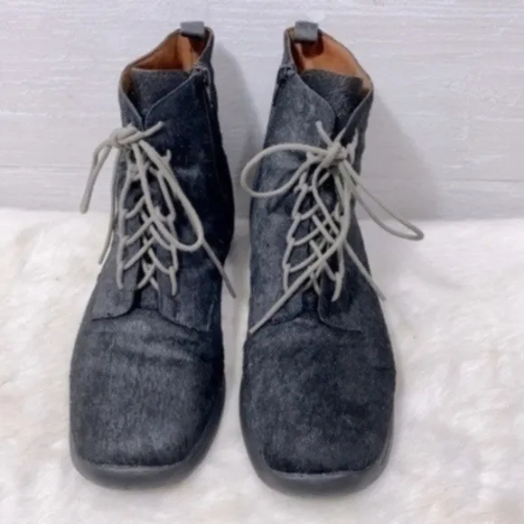 L'AMOUR DES PIEDS Adelvina Calf Hair Boot Sneaker Black Leather size 10M