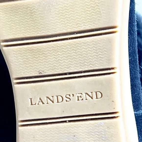 Lands' End Mendota Suede Faux Fur Lined Boots. Black. Size 9