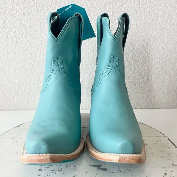 Lane EMMA JANE Womens Cowboy Bootie 8.5 Turquoise Leather Western Cowgirl Boots