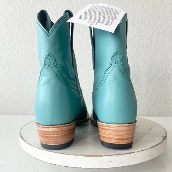 Lane EMMA JANE Womens Cowboy Bootie 8.5 Turquoise Leather Western Cowgirl Boots