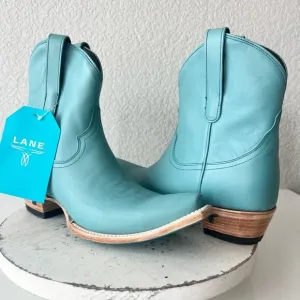Lane EMMA JANE Womens Cowboy Bootie 8.5 Turquoise Leather Western Cowgirl Boots
