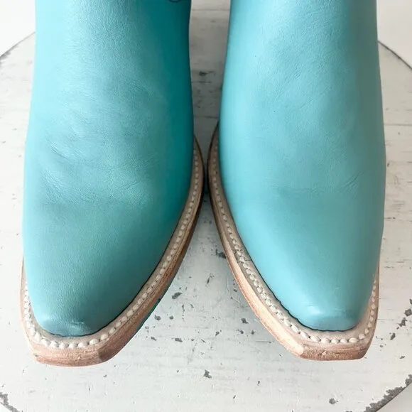 Lane EMMA JANE Womens Cowboy Bootie 8.5 Turquoise Leather Western Cowgirl Boots