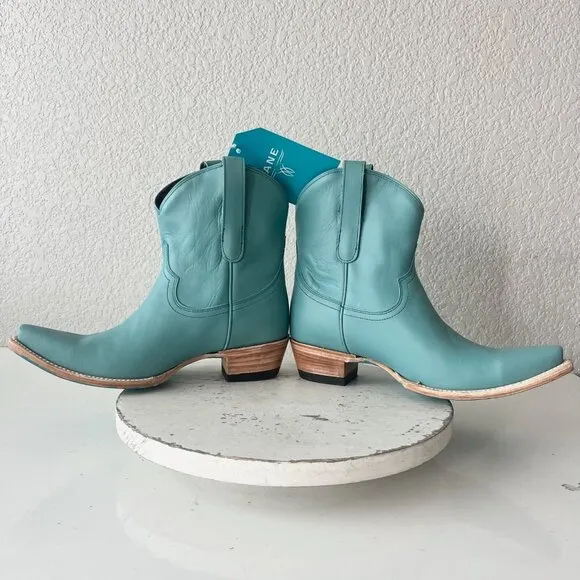 Lane EMMA JANE Womens Cowboy Bootie 8.5 Turquoise Leather Western Cowgirl Boots