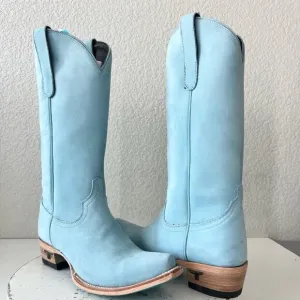 Lane EMMA JANE Womens Cowboy Boots 6.5 Western Light Blue Cowgirl Mid Calf Tall
