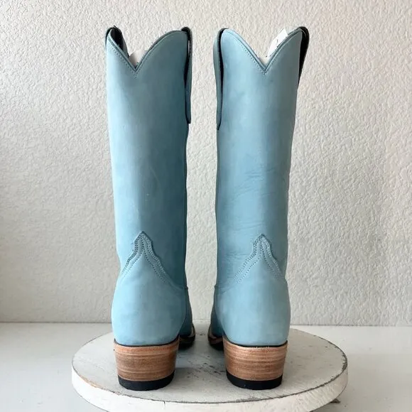 Lane EMMA JANE Womens Cowboy Boots 6.5 Western Light Blue Cowgirl Mid Calf Tall