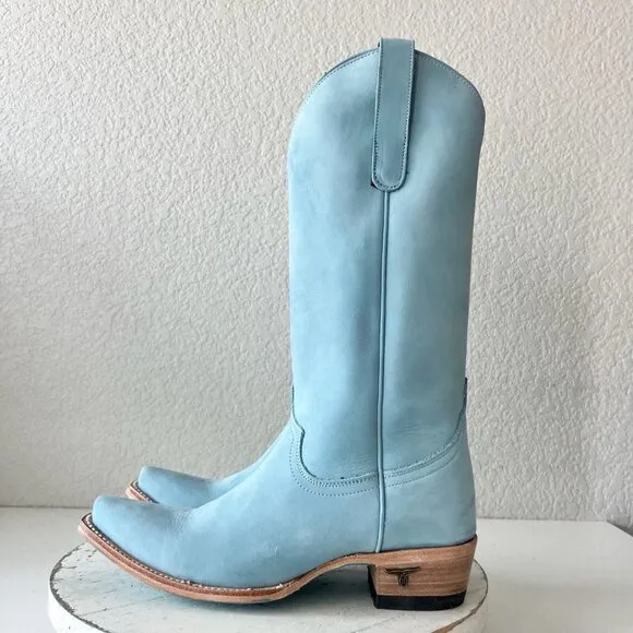 Lane EMMA JANE Womens Cowboy Boots 6.5 Western Light Blue Cowgirl Mid Calf Tall